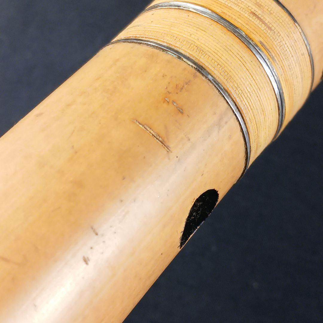 Y3110-7 琴古流 尺八 銀三線 全長49㎝ 竹製