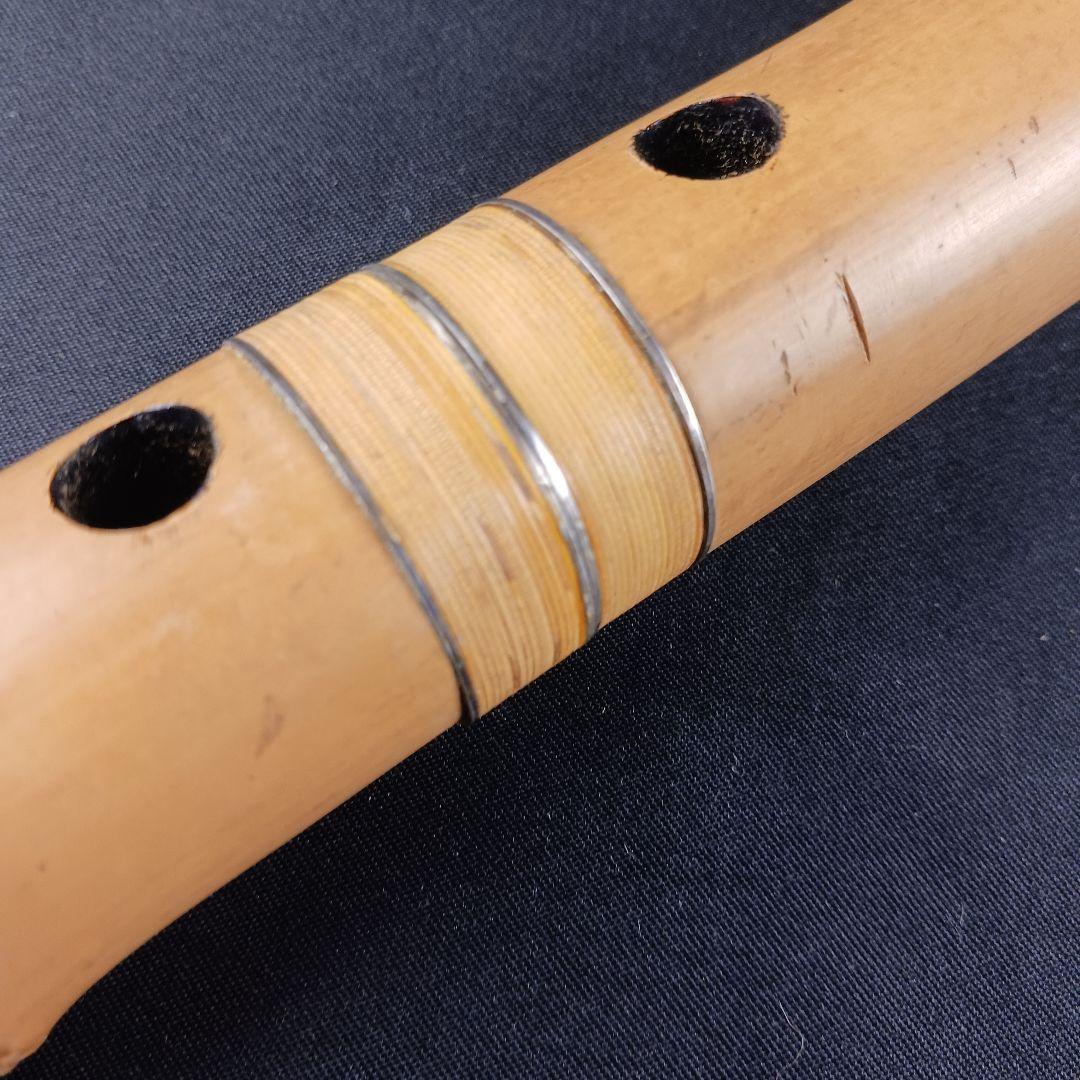 Y3110-7 琴古流 尺八 銀三線 全長49㎝ 竹製