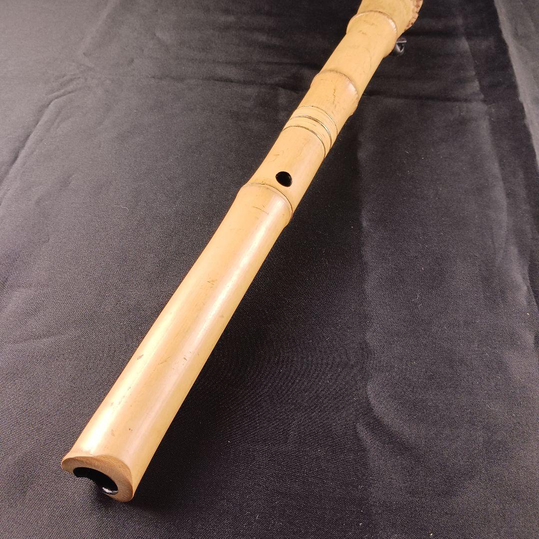 Y3110-7 琴古流 尺八 銀三線 全長49㎝ 竹製