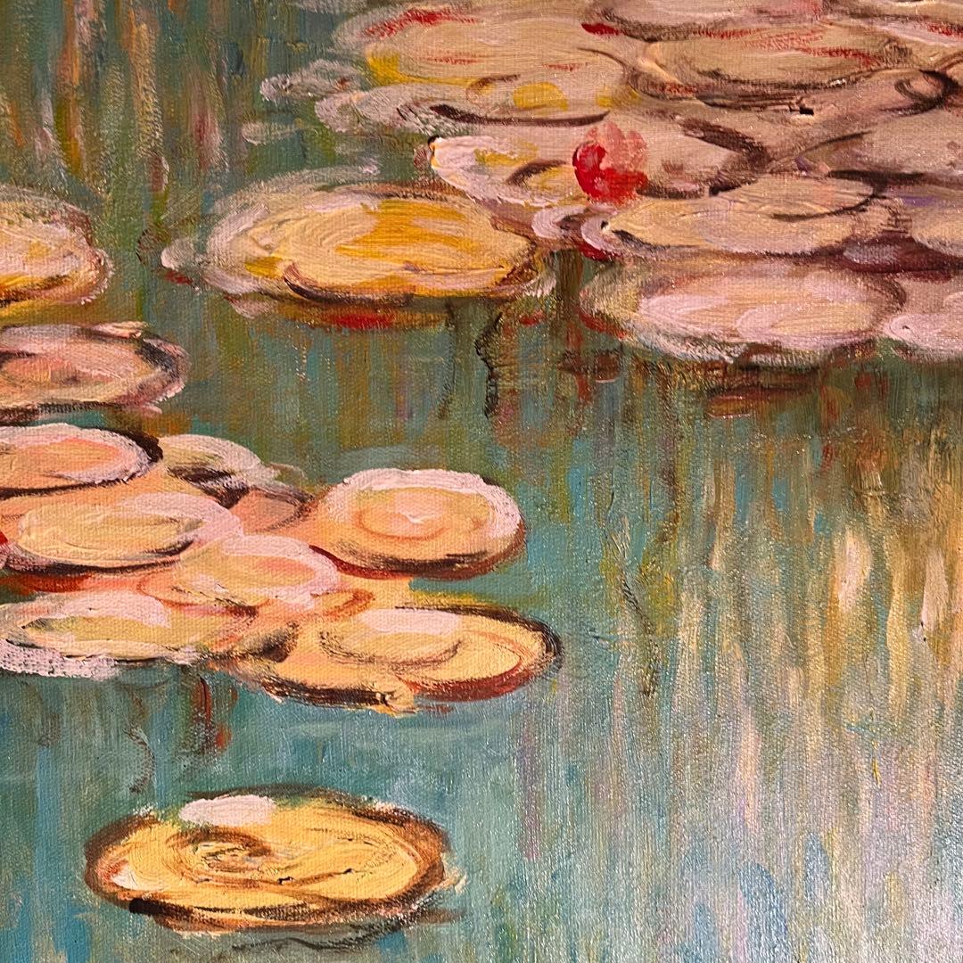 ★特大★ 手書き油絵 クロード・モネ 睡蓮 肉筆絵画 インテリア 油彩画