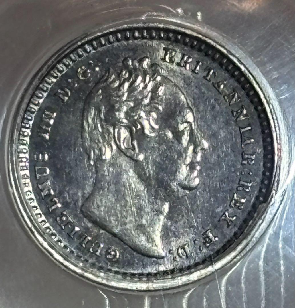 1835年イギリスGreat Britain1 1/2D銀貨PCGS高鑑定＆稀少