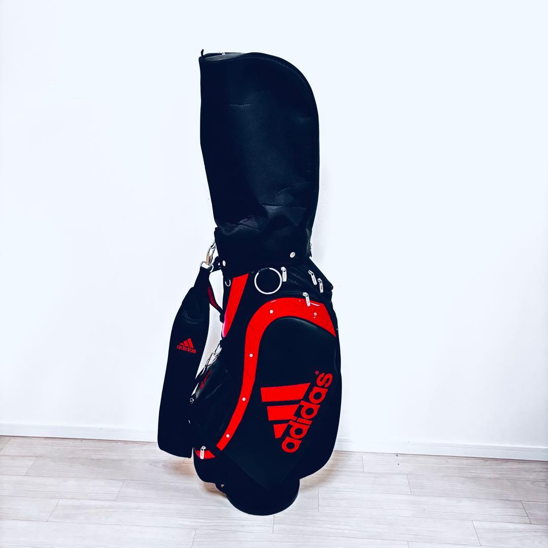 美品　ADIDAS　アディダス　キャディバッグ　ブラック/レッド