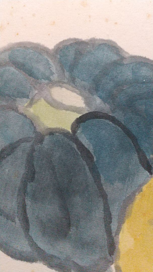 小説家 画家 武者小路実篤 仲良き 肉筆色紙 シミあり