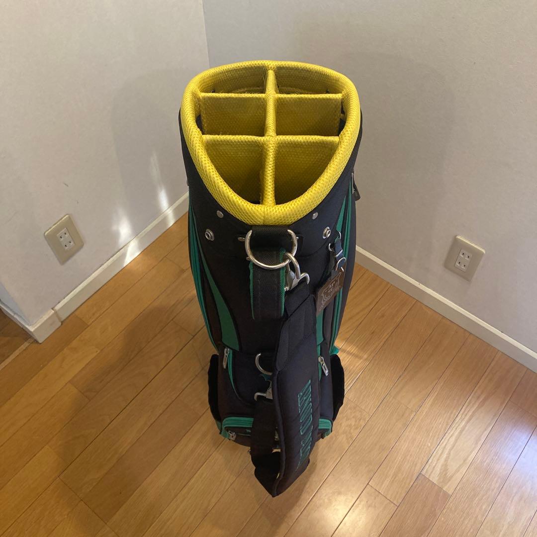 アーノルドパーマー キャディバッグ 黒色×緑色×黄色