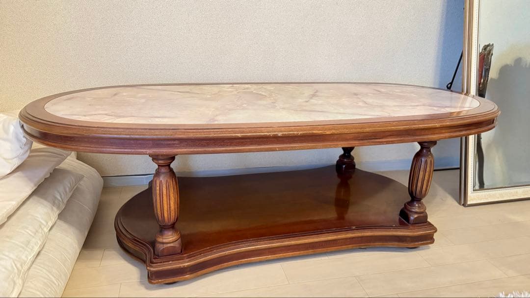 ローテーブル 家具 大理石風 木製 アンティーク センターテーブル