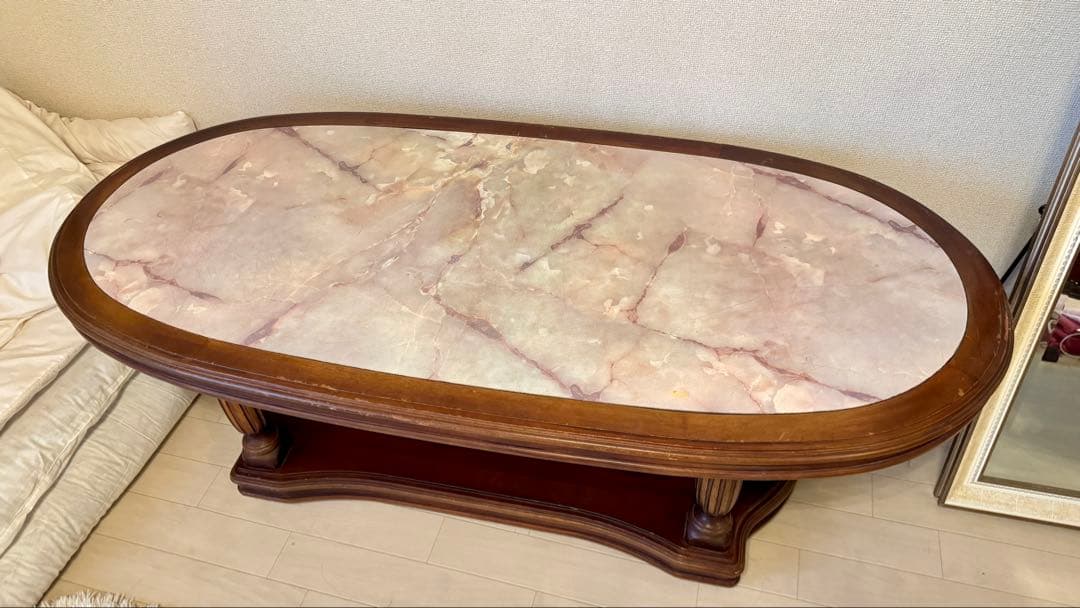 ローテーブル 家具 大理石風 木製 アンティーク センターテーブル