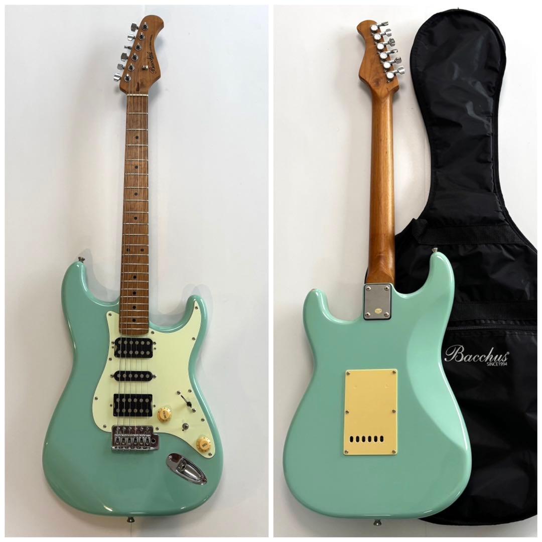 ★美品★Bacchus バッカス　ストラトローステッドメイプル　サーフグリーン