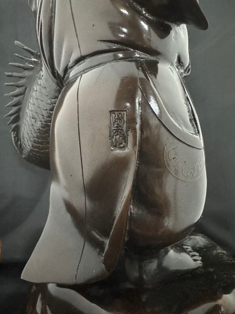 特大 恵比寿 七福神 銅　彫刻 置物 風水 開運 金運　インテリア　アンティーク