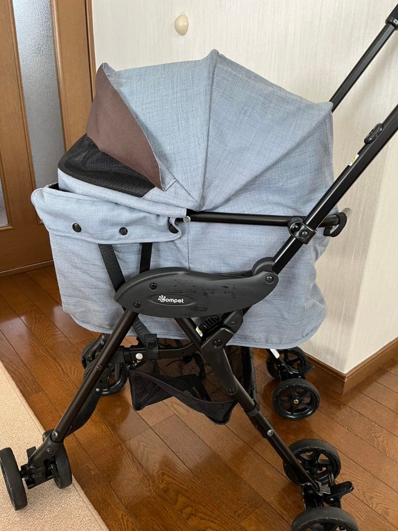 【極美品/2回使用】コムペット　ミリミリライト　レイクブルー　軽量　ペットカート