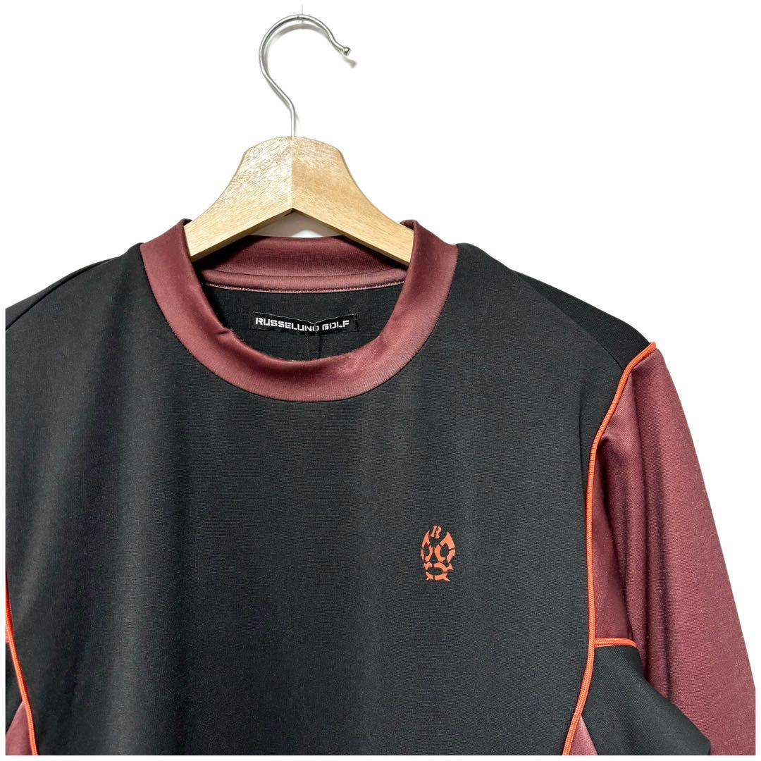 訳あり ラッセルノ ゴルフ ビッグロゴ クルーネック P.O バーガンディ M