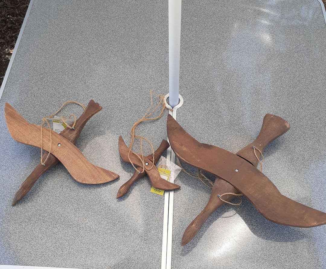 木製　フライングバード　3羽セット