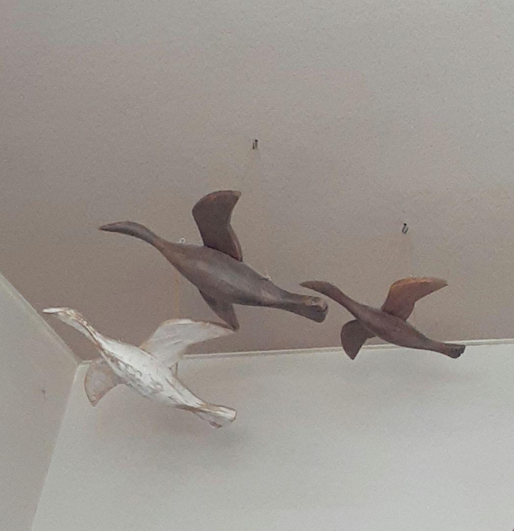 木製　フライングバード　3羽セット