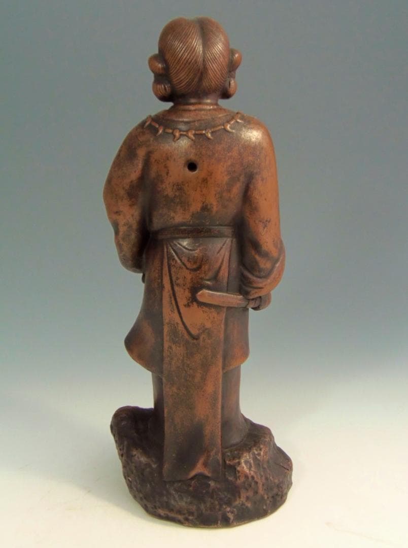 古備前焼 置物 日本武尊像 人物 備前焼 古備前 骨董品 レア古備前・レア備前焼