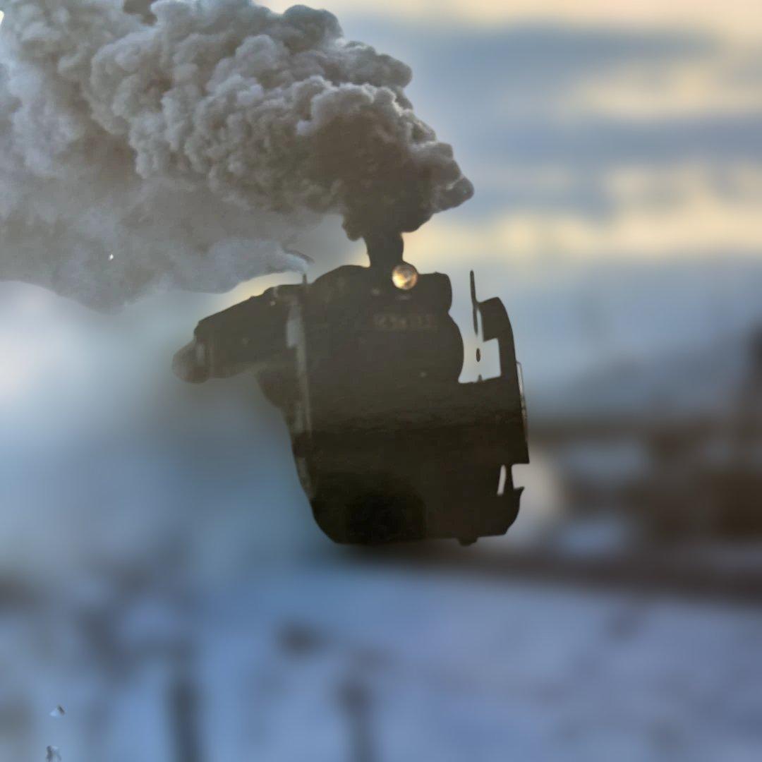 蒸気機関車 ￼混622 C 58形　冬の風景 写真 大判 フレーム付き