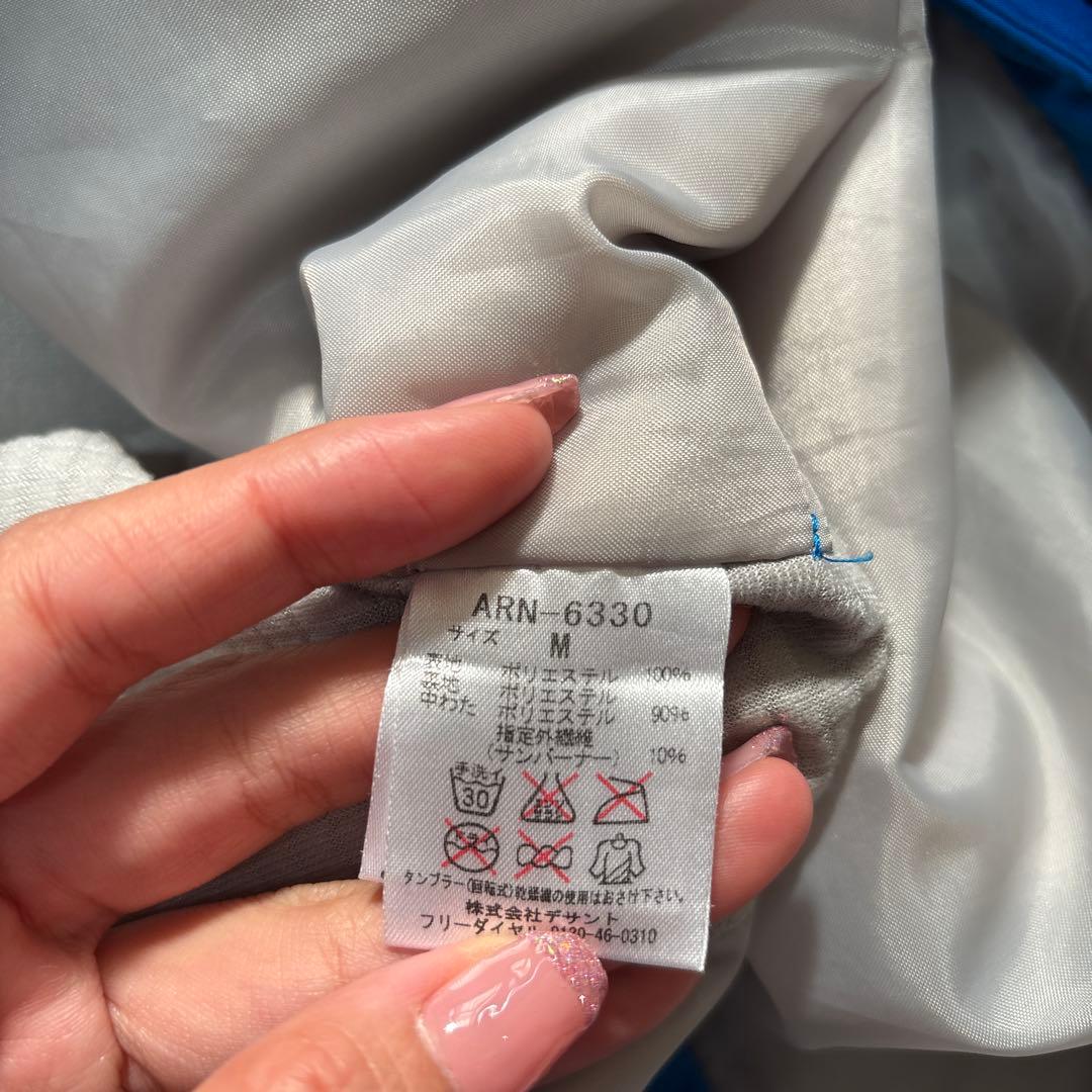 arena フード付きベンチコート 青・黒