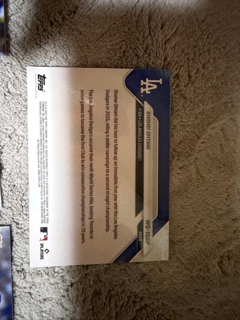 Shohei Ohtani⭐️WS-1SSP⭐️2025年ワールドシリーズ記念カード