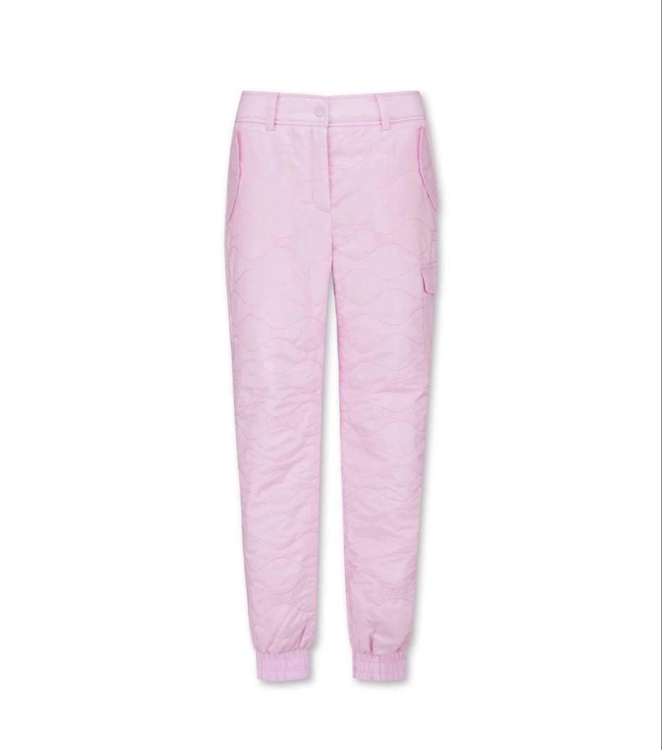 WAAC パッド入り キルティング ルーズフィットジョガーパンツ ライトピンク