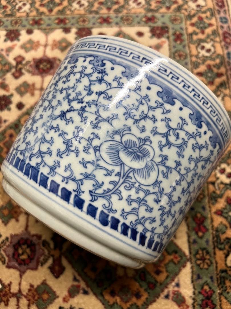 中国古美術　清時代染付け筆入　文房具　書 清時代中晚期 F--22