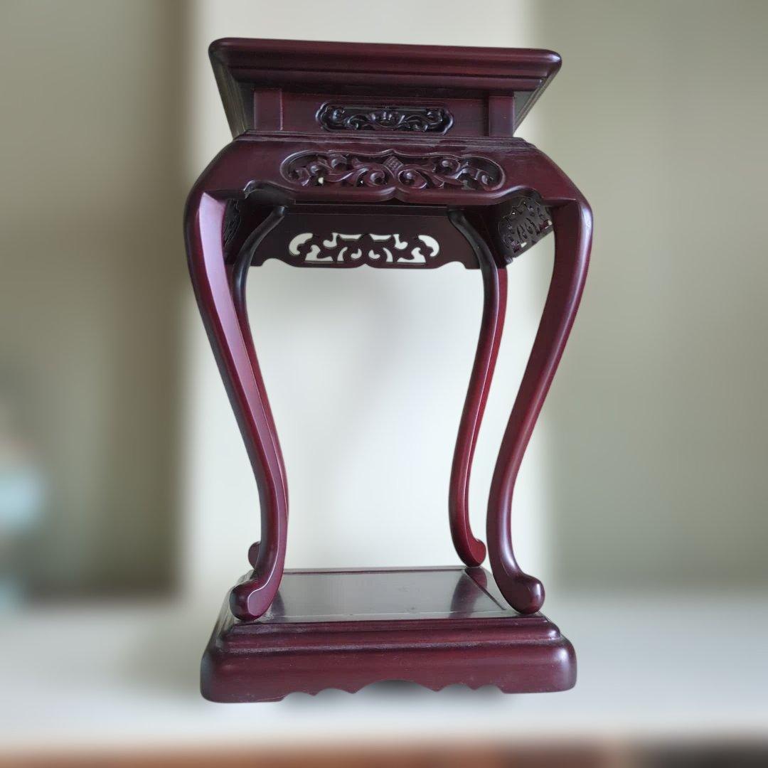 骨董　飾り台　台　木製　木彫　猫脚　花台　香炉台　ディスプレイ