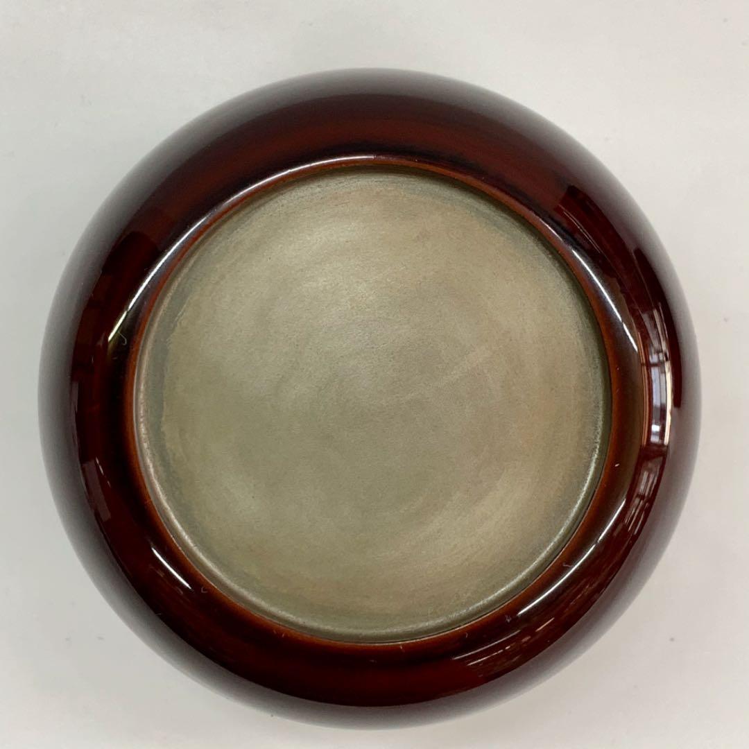 【平棗　兜にあやめ】新井司峰　共箱　溜塗