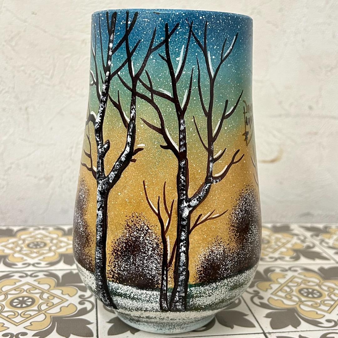 【証明書】ドームナンシー　花瓶　技法アンテルカレール　被せガラス　高さ18cm