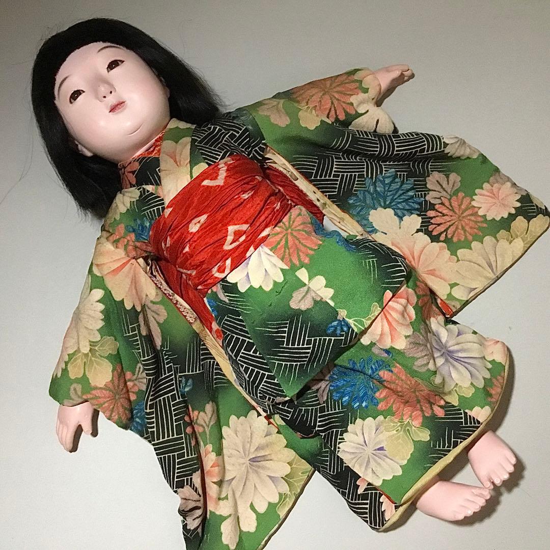 市松人形◆松乾斎 / まつ毛 / 50㎝◆抱き人形 お座り人形 大正ロマン