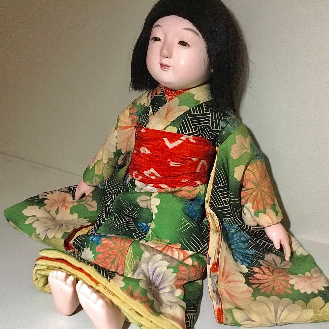 市松人形◆松乾斎 / まつ毛 / 50㎝◆抱き人形 お座り人形 大正ロマン