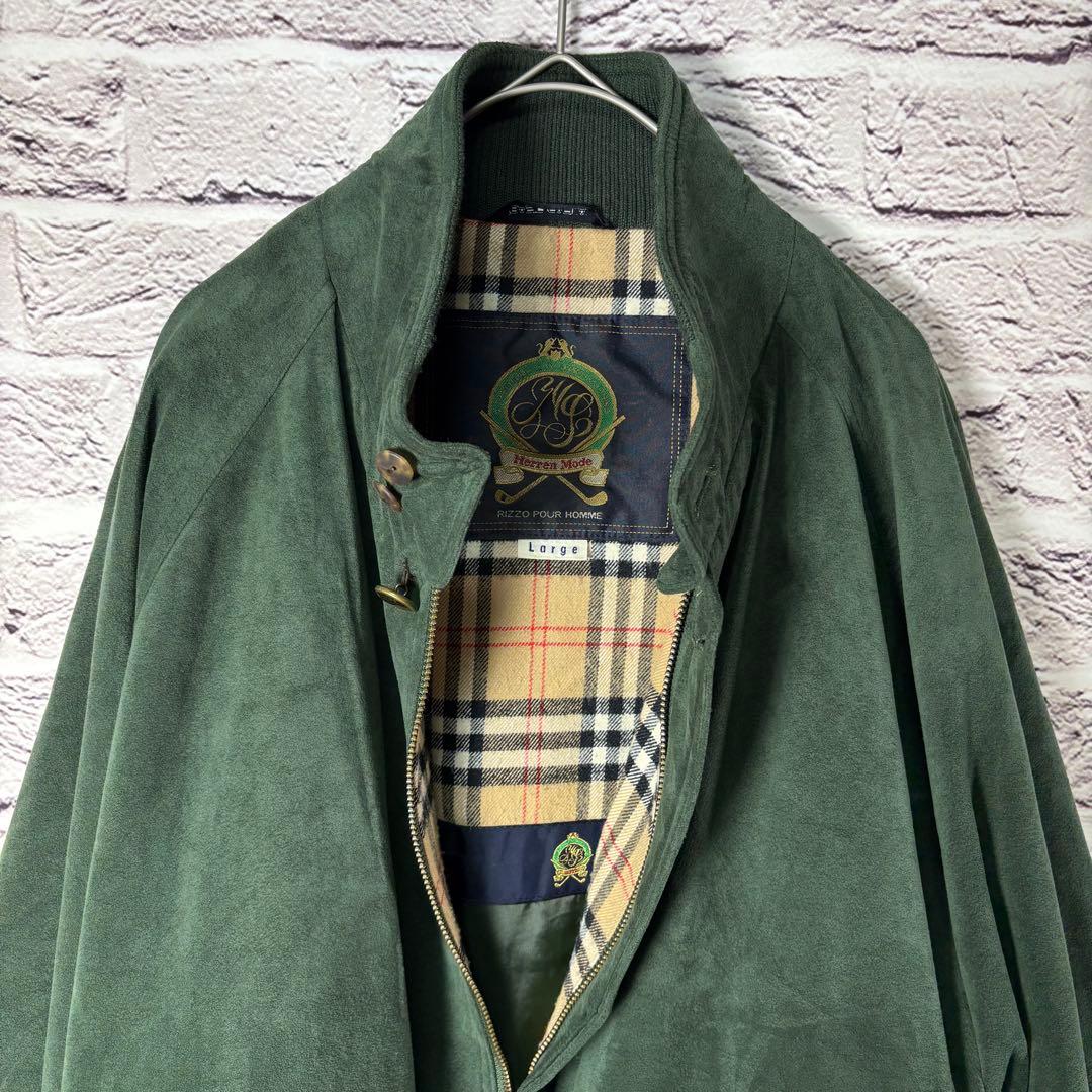 Vintage スウィングトップ スエード Lsize 裏地チェック 豪華ボタン