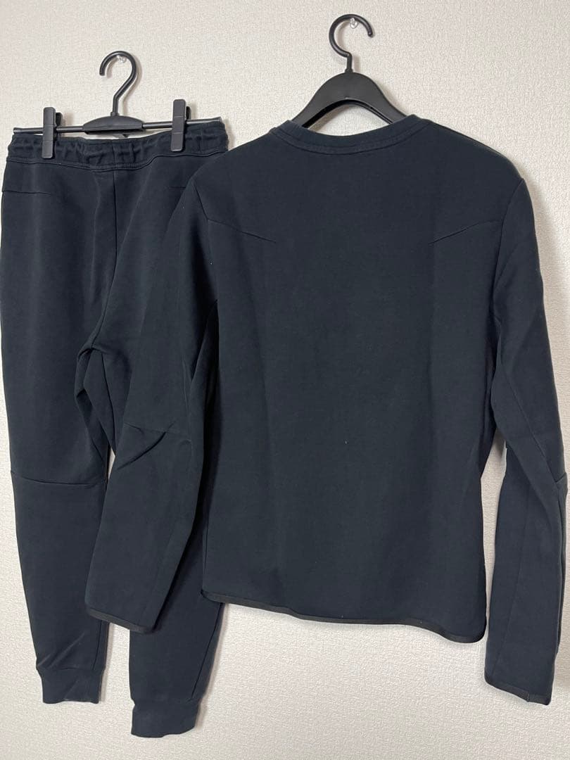 【希少】NIKE クルーネック版 テックフリース セットアップ 黒M 極美品