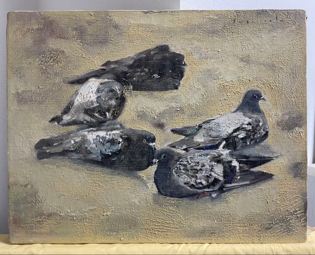 杉本好守『鳩』戸川馨『地脈の心霊』ミクスド・メディア 真作保証 ２点セット