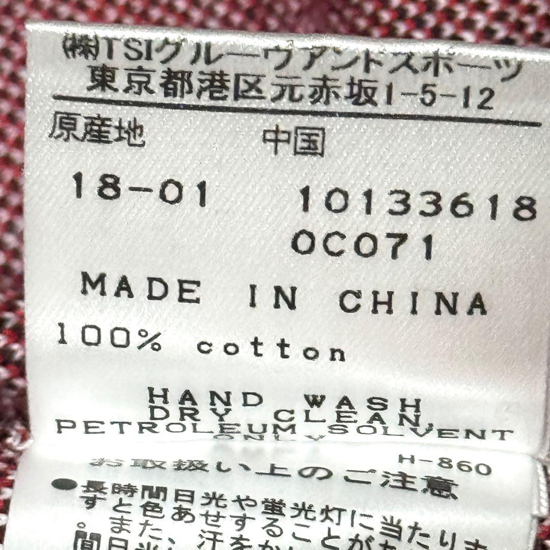 良好 パーリーゲイツ チェック柄コットンカーディガン 赤白黒 Ｖネック長袖人気