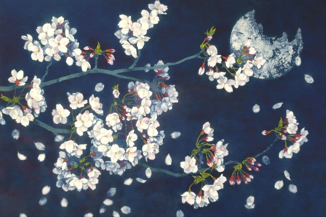 さくら 版画 額装品 飯名京美 夜艶 アーカイバルプリント 限定品 桜 和風