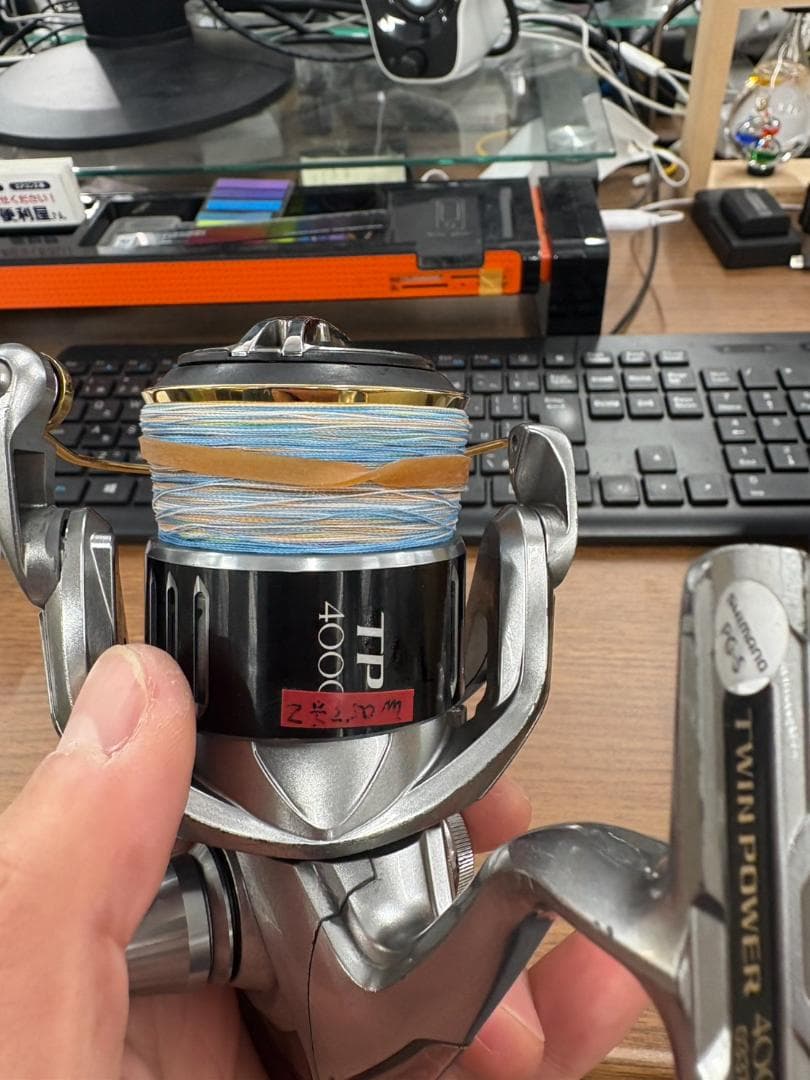 中古 シマノ ツインパワー4000XG ハンドル ゴメクサス スピニングリール