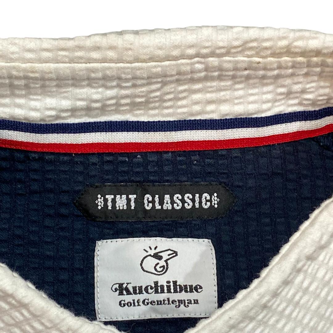 クチブエゴルフ×TMTクラシック 半袖 ストレッチ ポロシャツ ネイビー メンズ