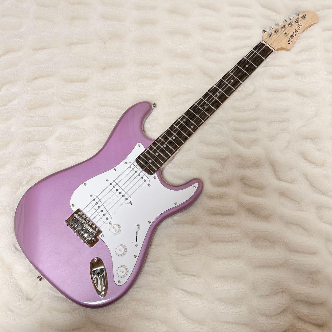 美品 フォトジェニック バーガンディ エレキギター ストラトキャスタータイプ