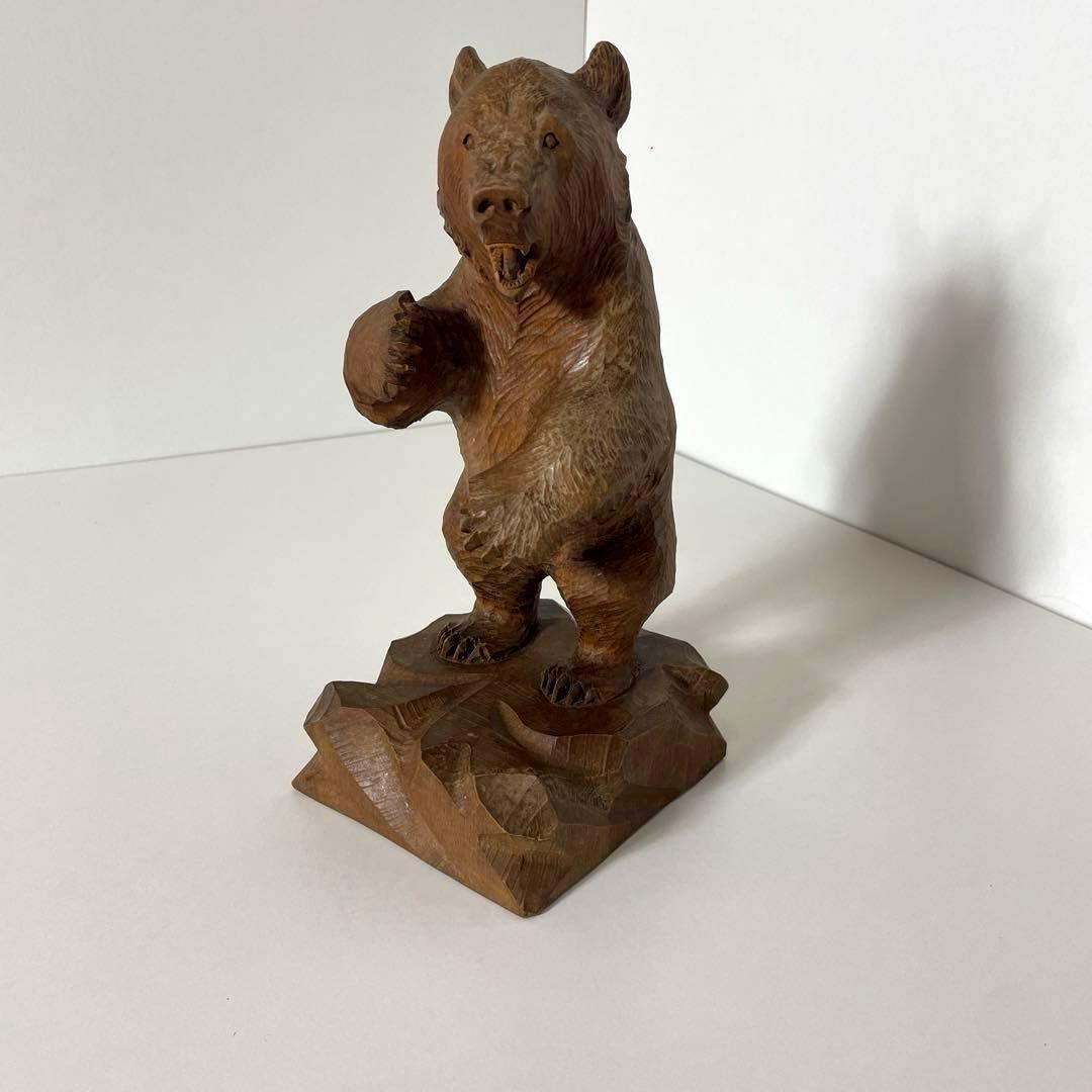 #XG365 アイヌ美術・木彫熊・堀井清司作・一刀彫・民藝・アンティーク・骨董