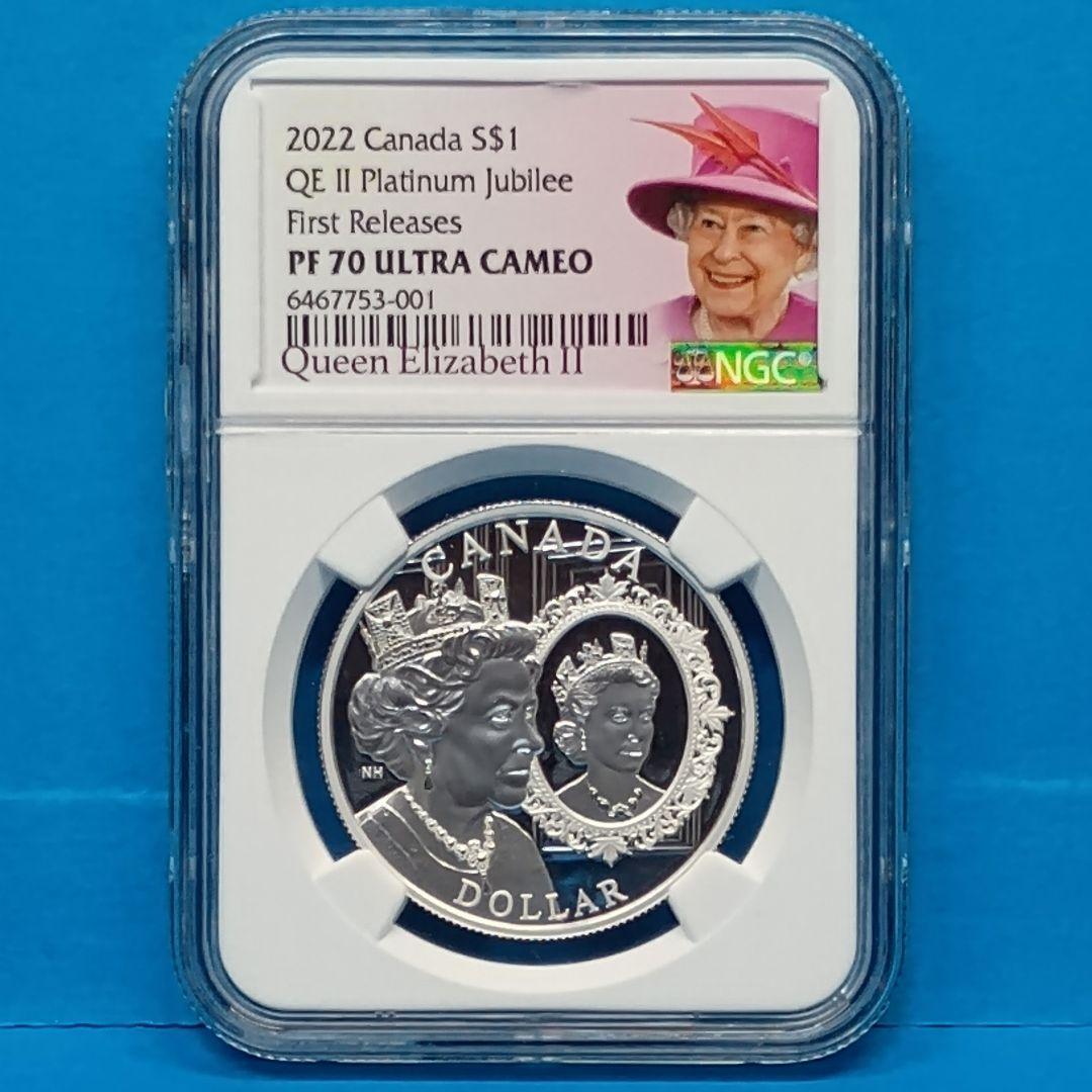 2022 カナダ プラチナジュビリー $1 銀貨 NGC PF70UC FR