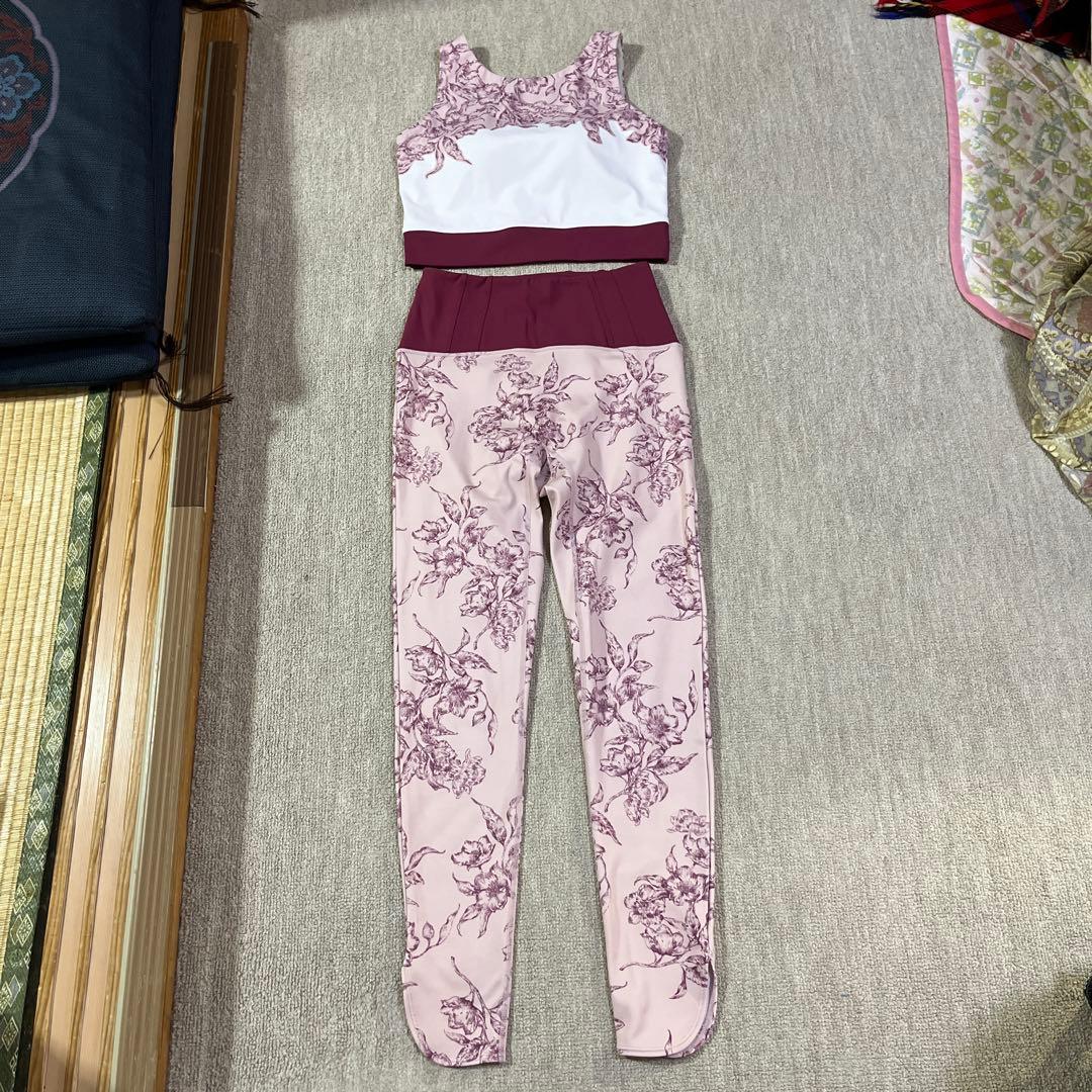 SUKALA アンティークプリントヨガウェアセット クリアピンク Sサイズ