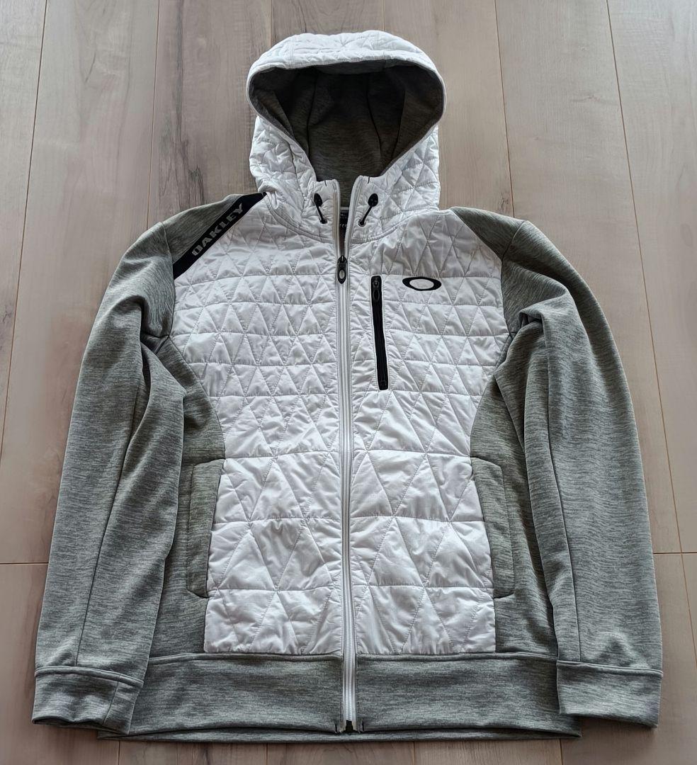 OAKLEY フード付きパーカーホワイト/グレー