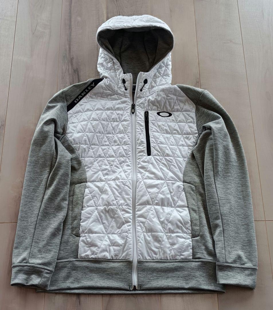 OAKLEY フード付きパーカーホワイト/グレー