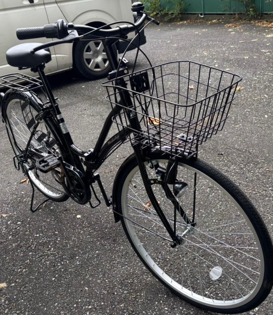 ブラック シティサイクル 前カゴ付き