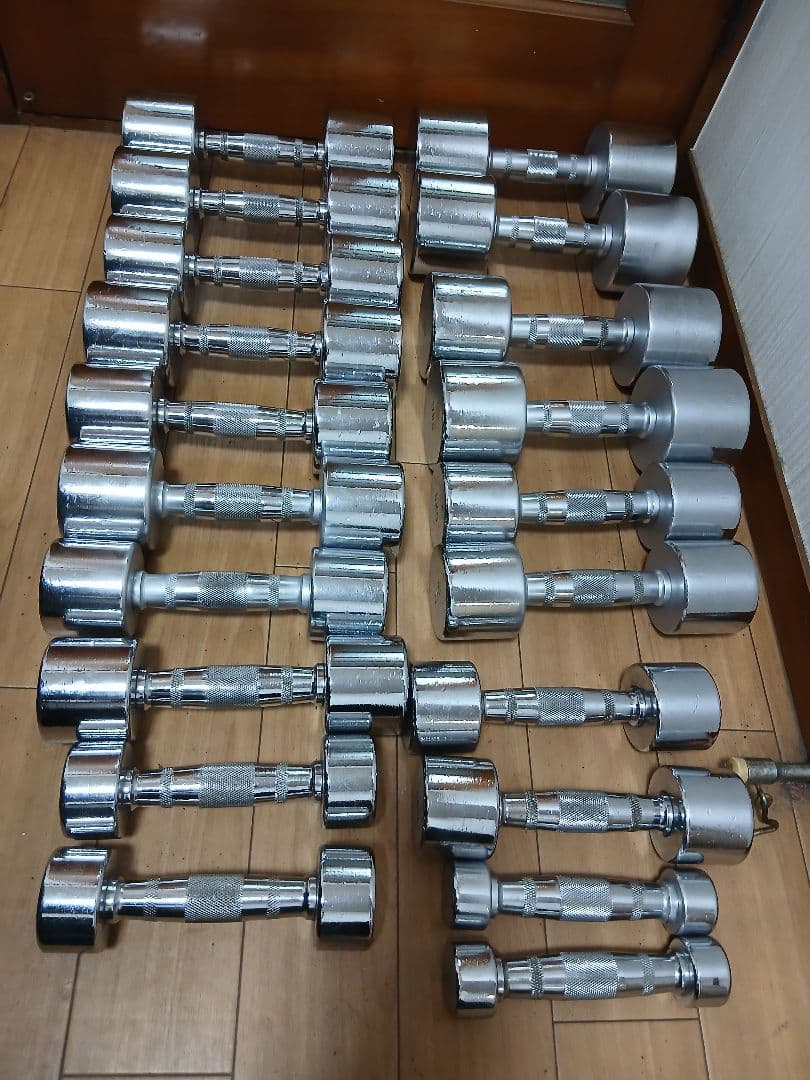 クロムダンベルセット1kg～10kgペア　計110kg