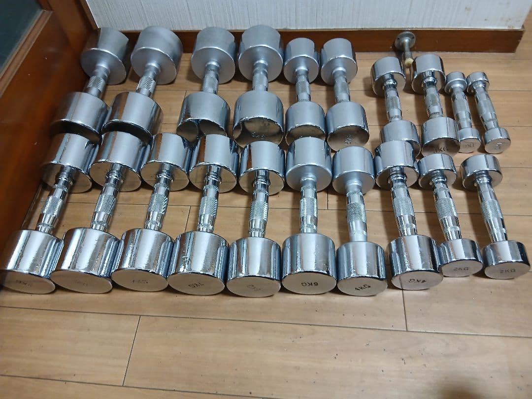 クロムダンベルセット1kg～10kgペア　計110kg