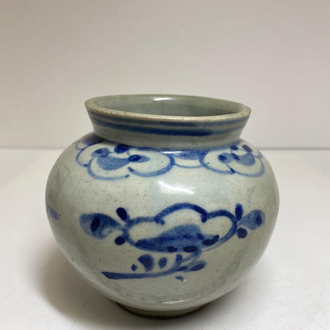 李朝　染付　丸壷　タカオ　最大幅約12㎝ 東里8-0130②