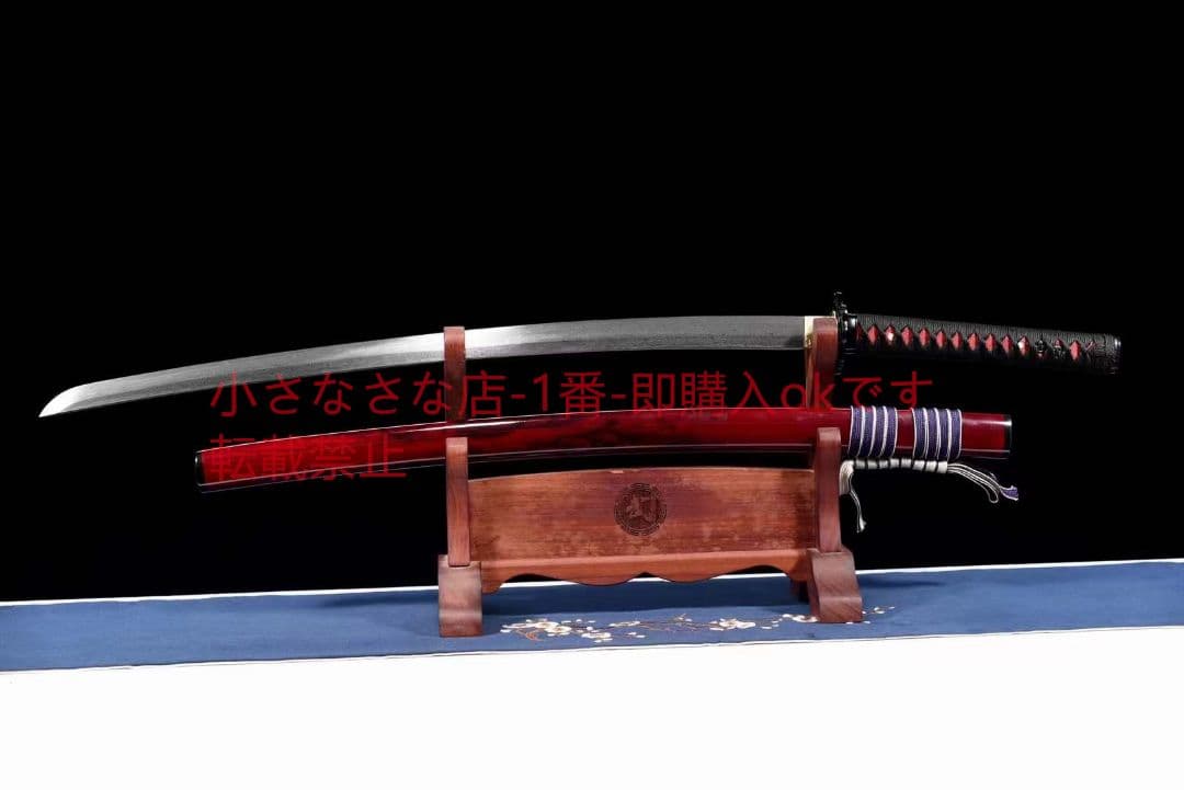 【赤血の侍】石洗模様スチールコイル模様の侍刀 古兵器 武具 刀装具 日本刀