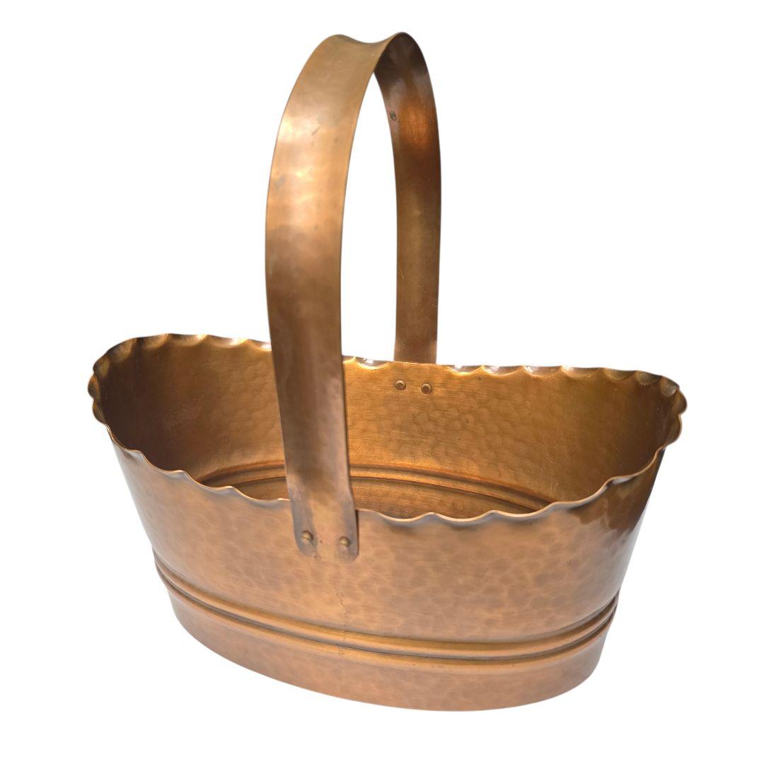 銅　銅製　WALL　HANDARBEIT　　ドイツウオール社製　バスケット　カゴ