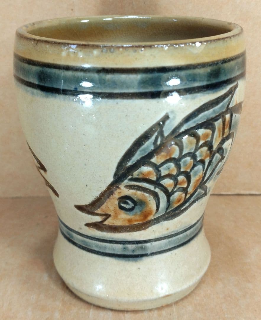最高傑作【本物保証】人間国宝 金城次郎 壷屋焼ゴブレット 栞 共箱 美品 壺屋焼