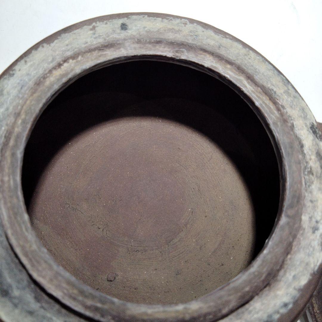 M135-3 清朝期 万豊順記款 (萬豊順記) 平底 紫砂壺 朱泥壺 紫砂急須