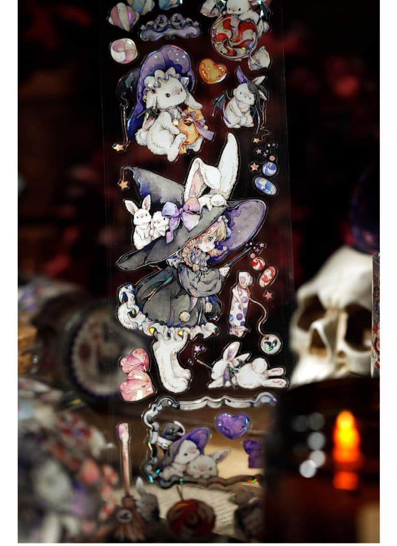 J1017＃兔灵唤魔使(模切贝壳光)野葵切り売り海外人物マステ女の子