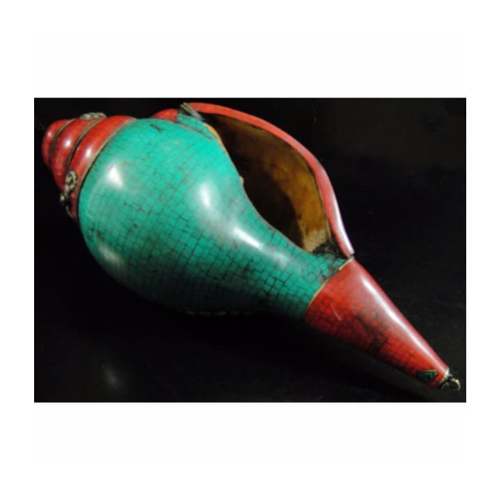 ◆チベット密教法具　法螺貝（シャンカ）羯磨（カツマ） M3